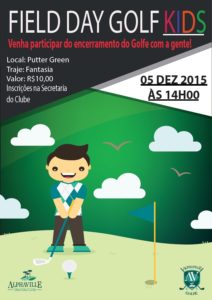 Inscrições para o Field Day Golf Kids custam R$ 10,00