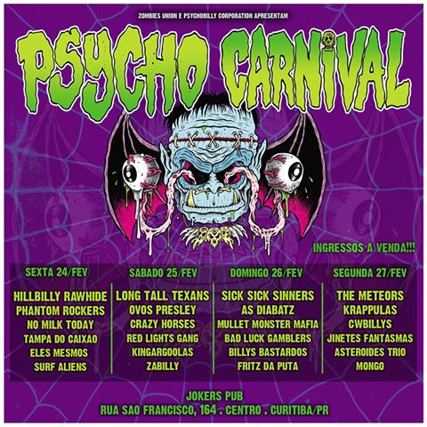 Os reis do Psychobilly  vão pular Carnaval em Curitiba