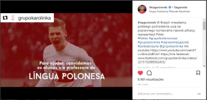 Vídeo com pronuncia dos jogadores da Polônia na Copa do Mundo foi compartilhado pelo jogador Thiago Cionek