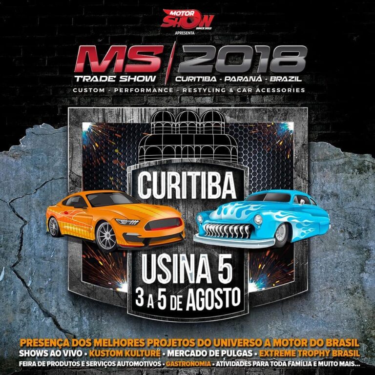 Participe do MS Trade Show, edição 2018 do Motor Show Curitiba, feira de negócios exclusiva para os segmentos custom, performance e acessórios, que acontece de 03 a 05 de agosto em Curitiba