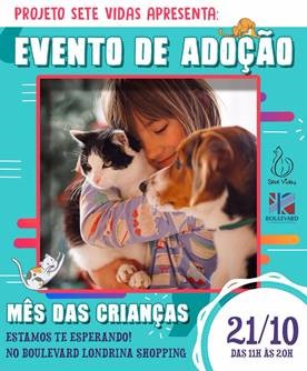 Neste domingo (21) tem Feira de Adoção de cães e gatos no Boulevard Londrina Shopping