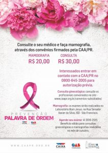 Caixa dos Advogados leva campanha Outubro Rosa a oito Subseções da OAB no Paraná
