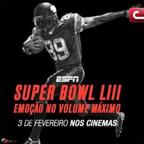 Cinemark exibe ao vivo, no Boulevard Londrina Shopping, a 53ª edição do Super Bowl
