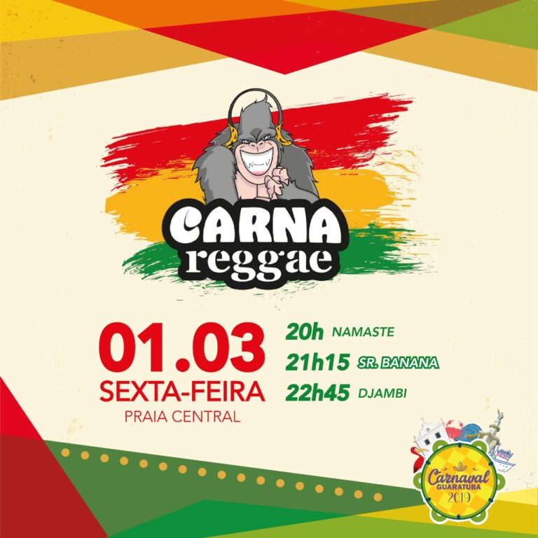 Guaratuba terá CarnaReggae no primeiro dia de Carnaval: Banda Sr. Banana, Djambi e Namastê agitam os foliões no dia 01 de março
