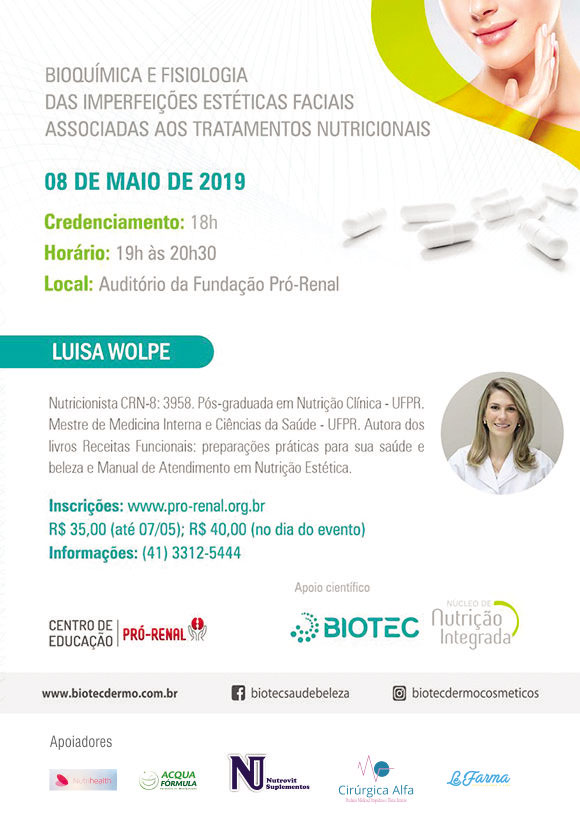 Fundação Pró-Renal promove palestra com a nutricionista Luísa Wolpe
