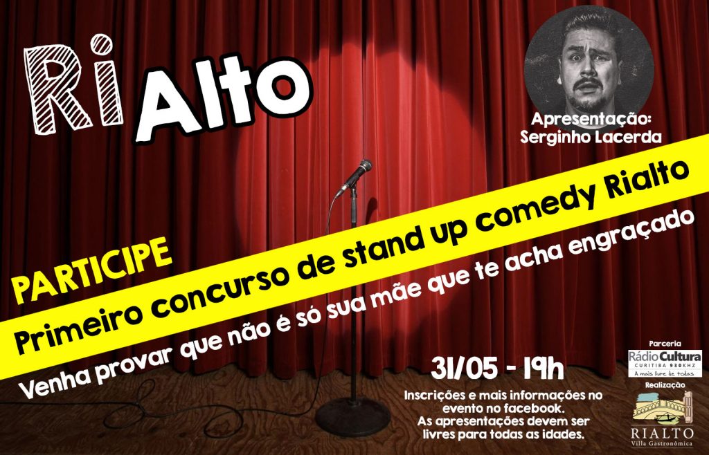 Concurso de stand up comedy agita as comemorações do aniversário da Rialto