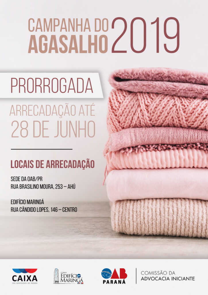 CAA/PR prorroga Campanha do Agasalho até 28 de junho em Curitiba