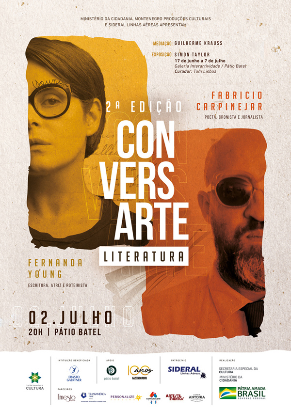 Fernanda Young e Fabrício Carpinejar debatem literatura no segundo encontro do Conversarte