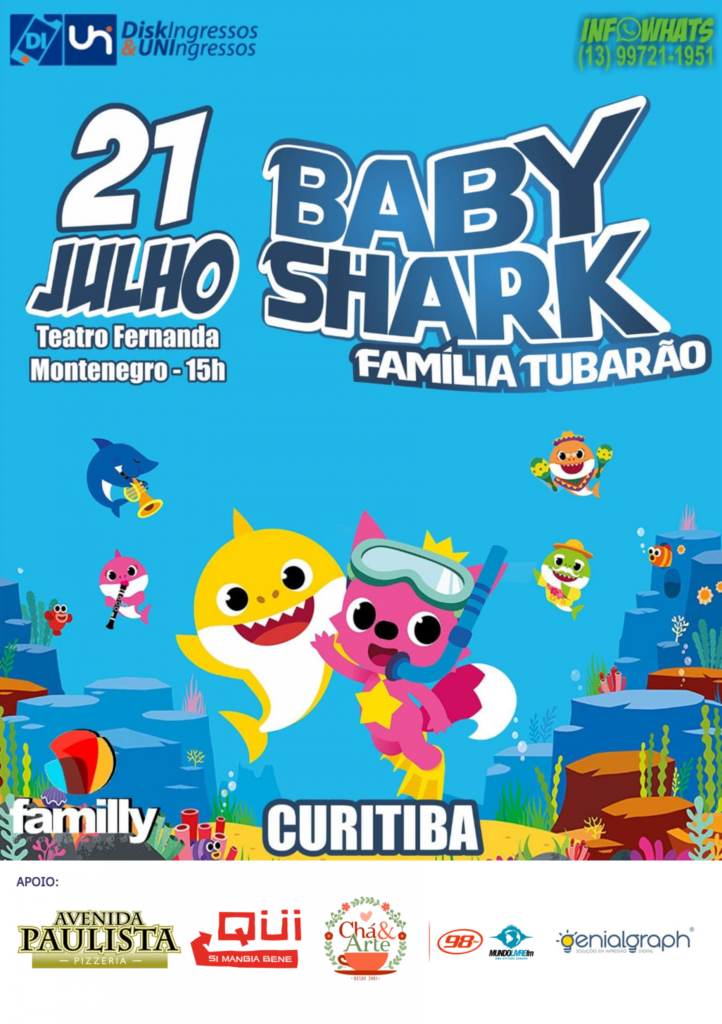 Família Tubarão alegra o domingo no Teatro Fernando Montenegro
