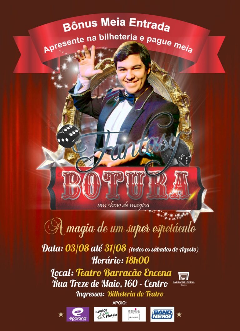 Mágico Botura traz nova temporada do espetáculo “Fantasy” ao Teatro Barracão EnCena!