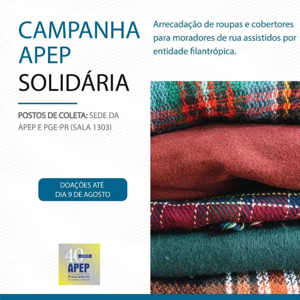 APEP promove campanha solidária para amparar moradores de rua