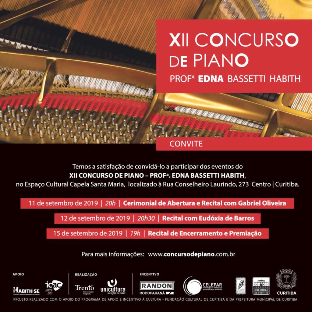 Curitiba será a capital brasileira do piano de 11 a 15 de setembro