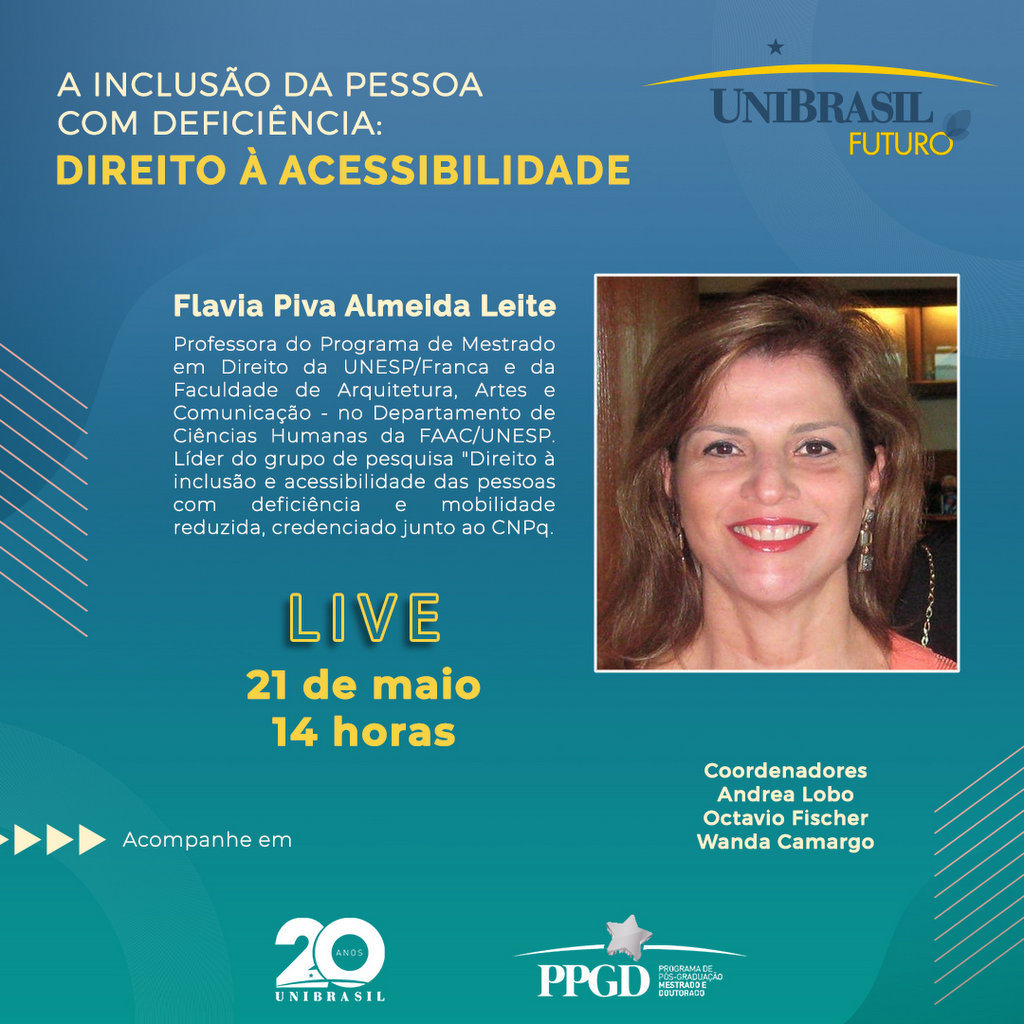 Projeto UniBrasil Futuro realiza live com a professora Flávia Piva Leite nesta sexta-feira