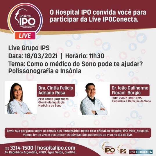 Hospital IPO promove live sobre Insônia