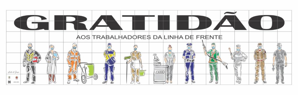 Associação dos condomínios homenageia profissionais da linha de frente com oito painéis em Curitiba 
