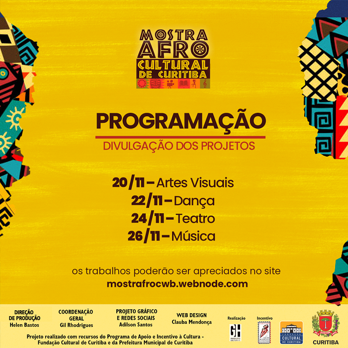 Mostra Afro Cultural Curitiba divulga projetos selecionados e datas de sua programação