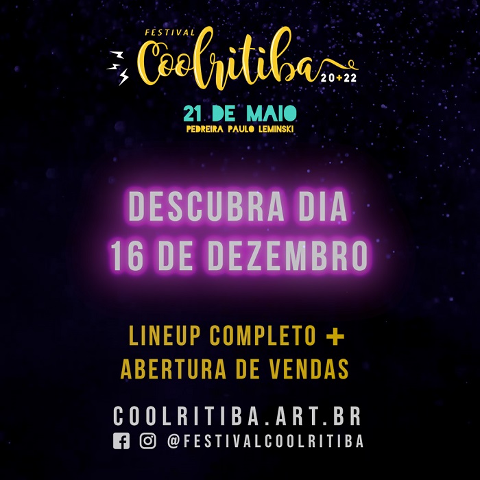 Festival Coolritiba anuncia line-up e libera vendas de ingressos na próxima quinta-feira