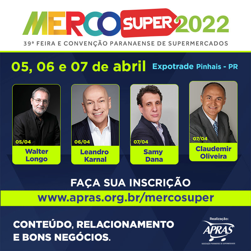 Mercosuper terá Walter Longo, Leandro Karnal, Claudemir Oliveira e Samy Dana como palestrantes