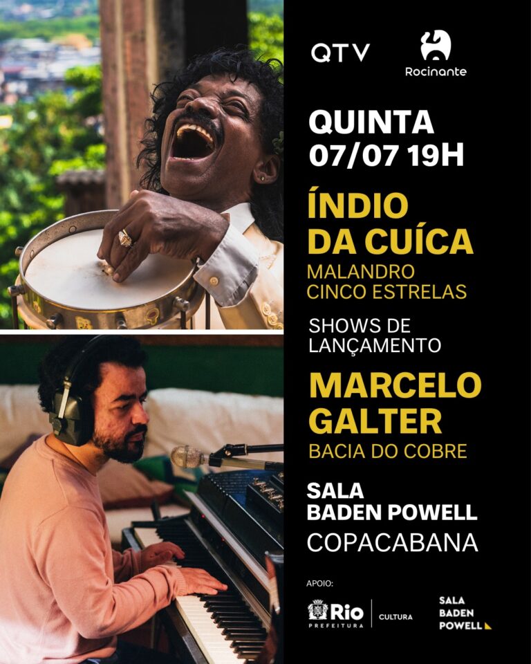 Índio da Cuíca e Marcelo Galter fazem shows no Rio