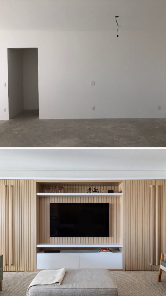 Antes e Depois: apartamento de 165 m² se transforma com novo layout, marcenaria e acabamentos customizados