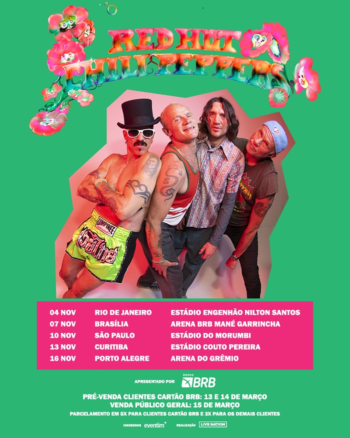 Red Hot Chili Peppers traz Unlimited Love Tour para Brasil
