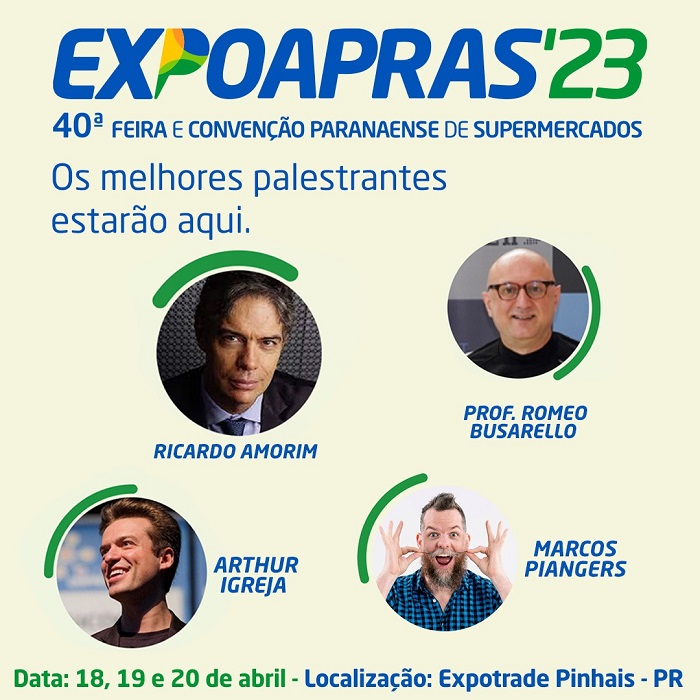 ExpoApras terá Ricardo Amorim, Romeo Busarello, Arthur Igreja e Marcos Piangers 