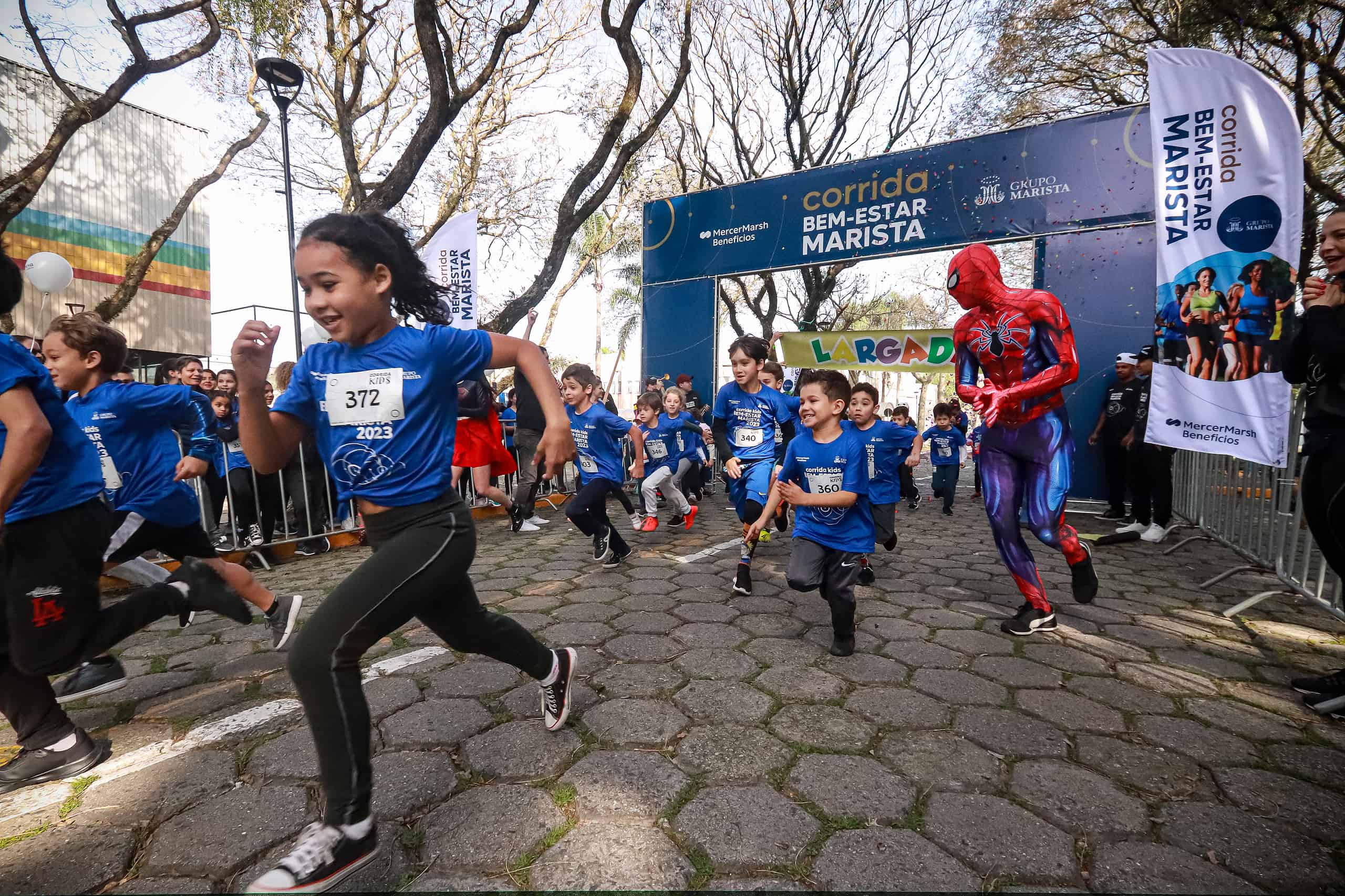 Por uma demanda dos colaboradores, neste ano a Corrida Marista abriu a categoria Kids, para que pais e filhos pudessem correr juntos. Divulgação/Grupo Marista